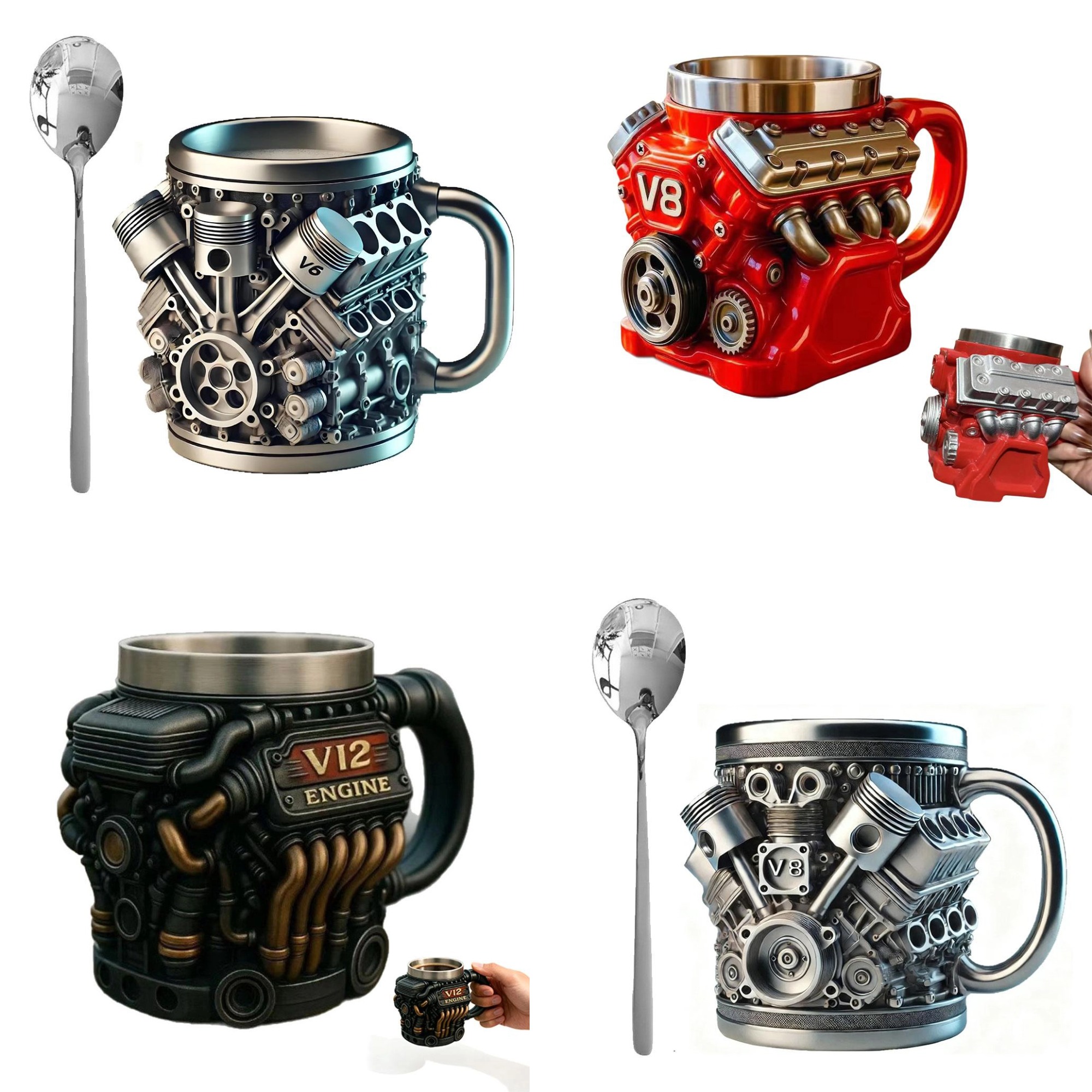 Copper Cocktail Mug - V6 V8 V12 Retro Engine Coffee
