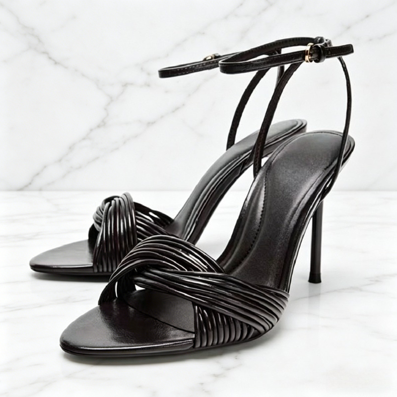 Luxury Lifestyle Shoes - Fashion Crossover Front Straps Stiletto Sandals