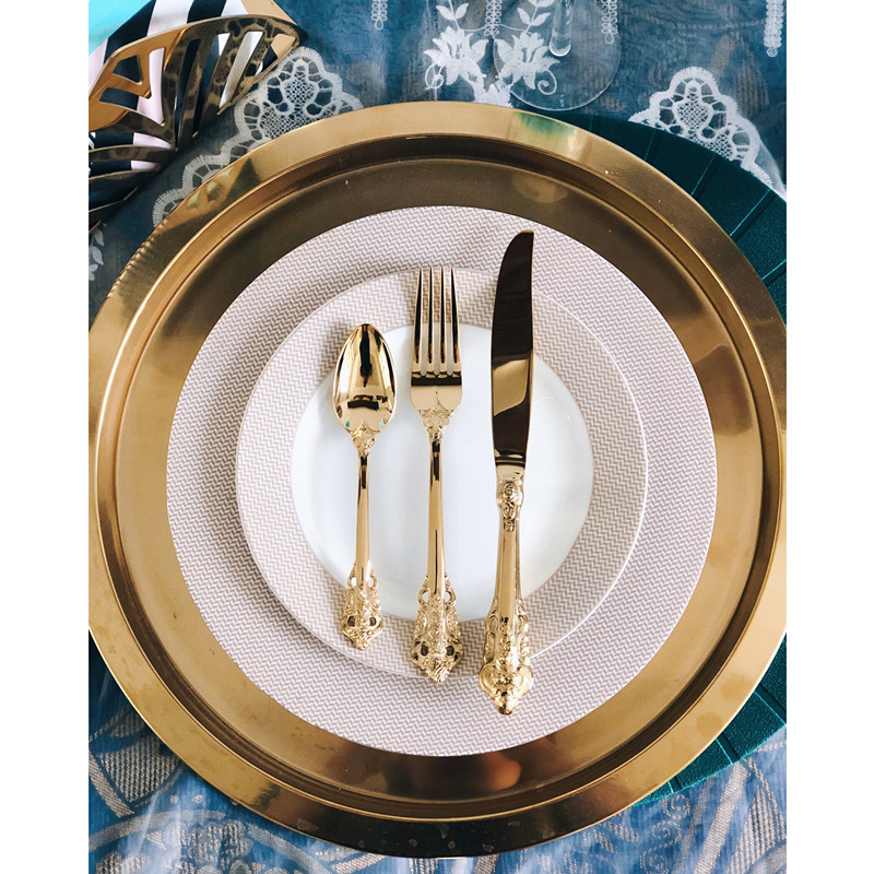 Gold Plated Cutlery - Vintage Western Gold Plated Cutlery Dining
