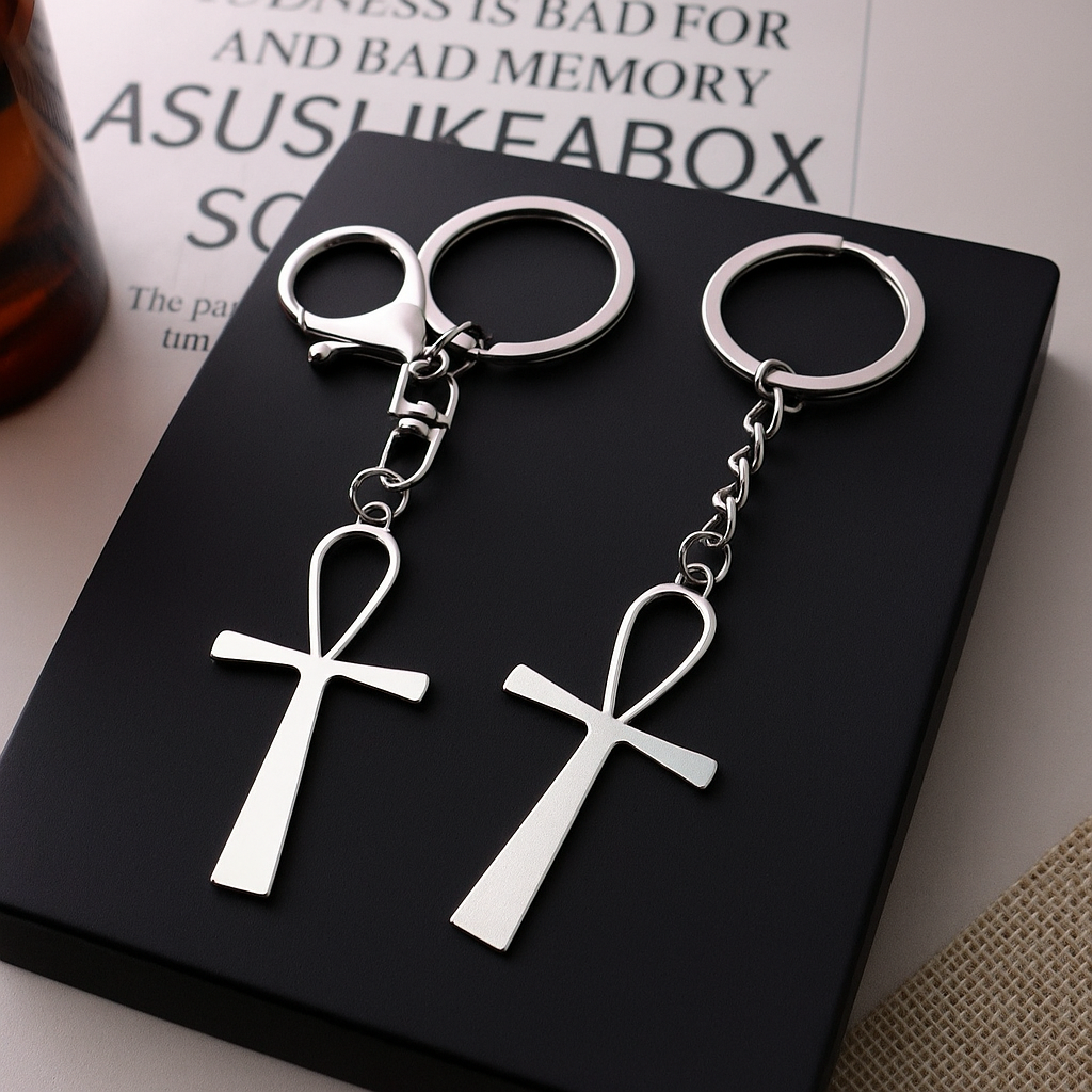 Luxury Lifestyle Jewelry - Luxury Ancient Egyptian Ankh Keychain Silvery