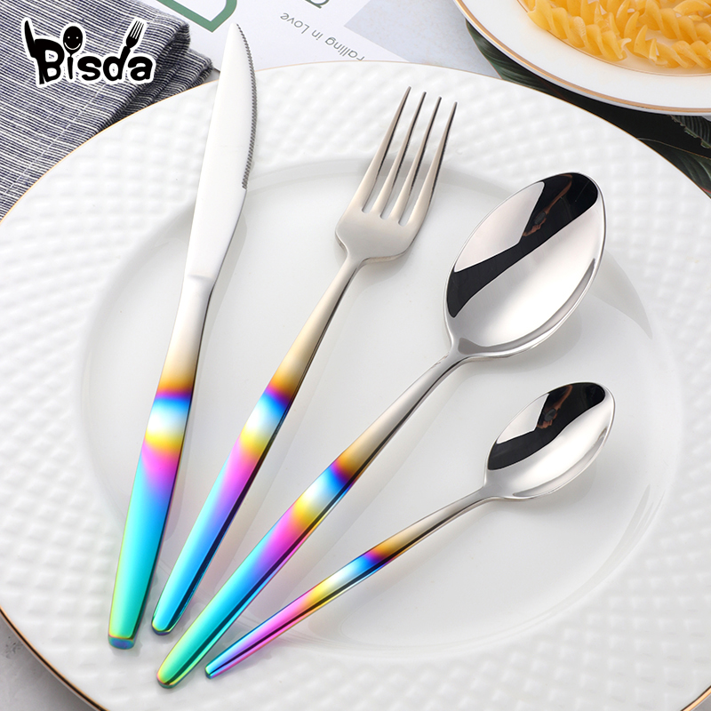 Rainbow Flatware Set Gold Cutl - Gold Plated Cutlery のレビューと価格