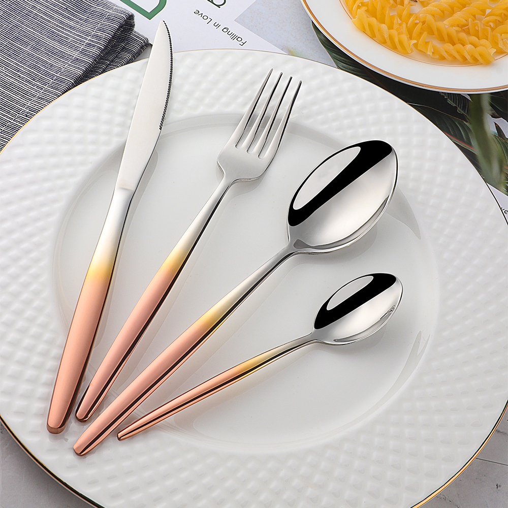 Rainbow Flatware Set Gold Cutl - Gold Plated Cutlery のレビューと価格