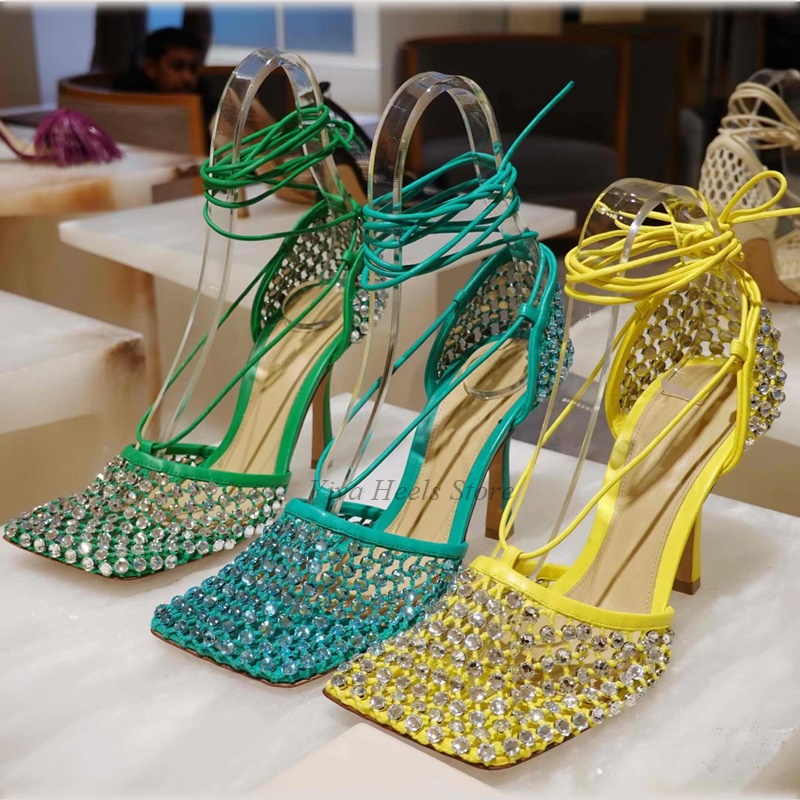 Square Toe Mesh Dimaond Lace u - Luxury Lifestyle Shoes のレビューと価格