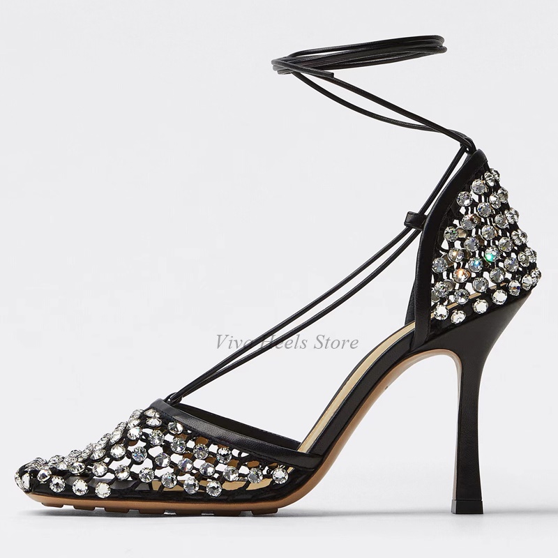 Square Toe Mesh Dimaond Lace u - Luxury Lifestyle Shoes のレビューと価格