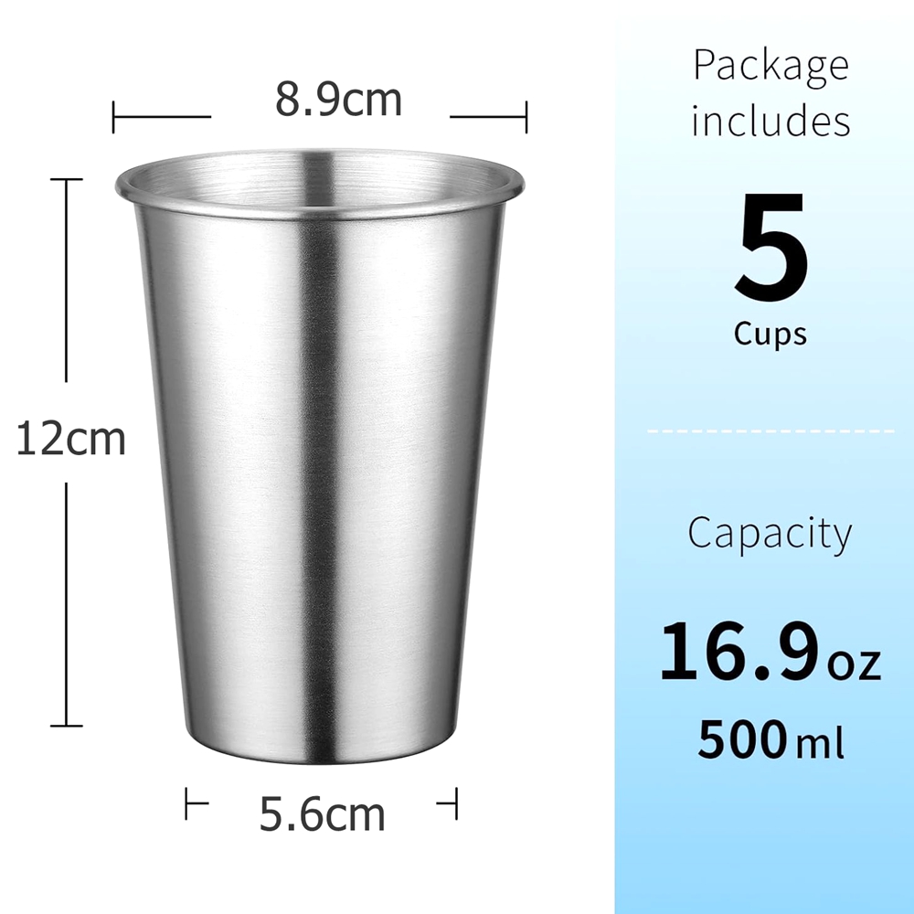 5 Pack Pint Cup 500ml Stainles - Copper Cocktail Mug のレビューと価格