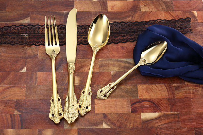 Vintage Western Gold Plated Cu - Gold Plated Cutlery のレビューと価格