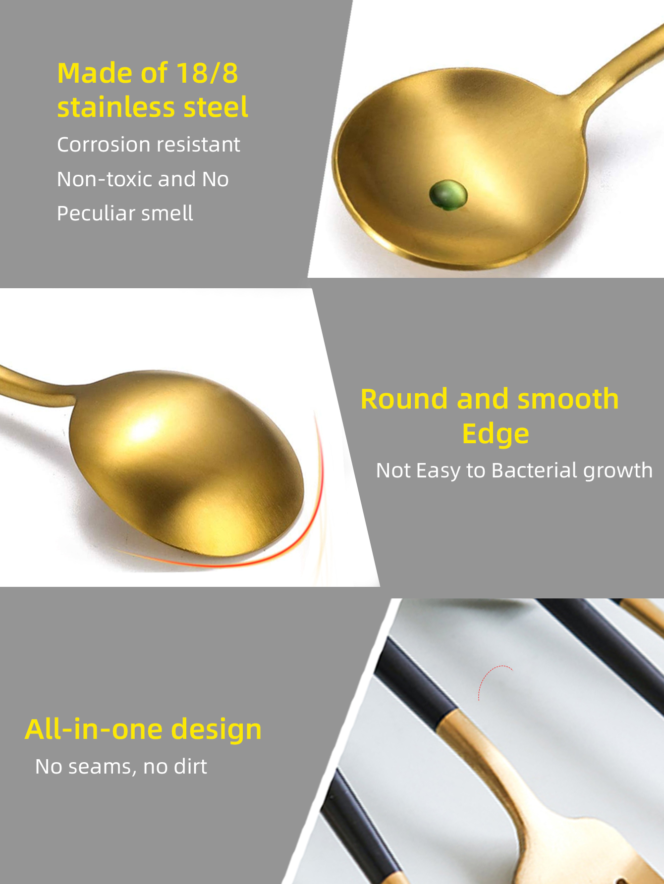 24Pcs Stainless Steel Dinnerwa - Gold Plated Cutlery のレビューと価格