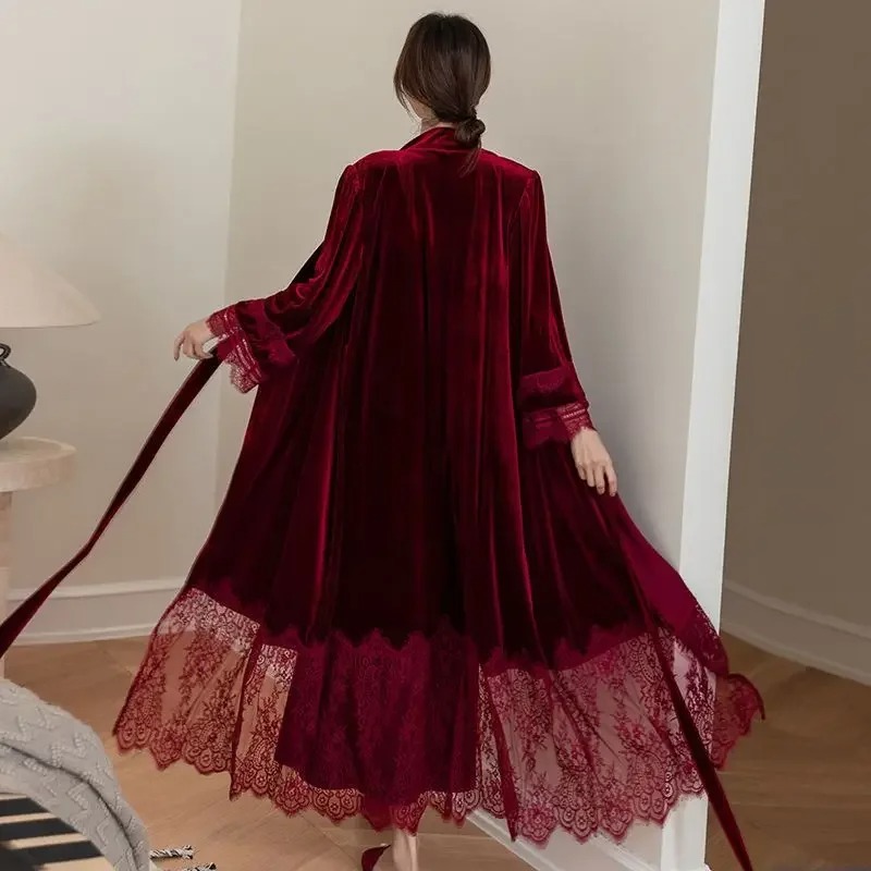 Wedding Robe Long Velvet Slip  - Luxury Lifestyle Women のレビューと価格