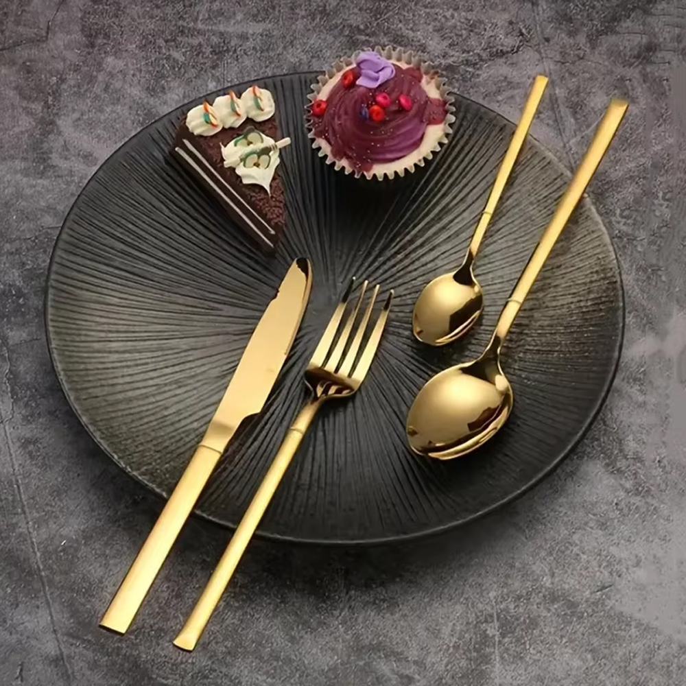 6/24/30PCS Gold Tableware Sets - Gold Plated Cutlery のレビューと価格