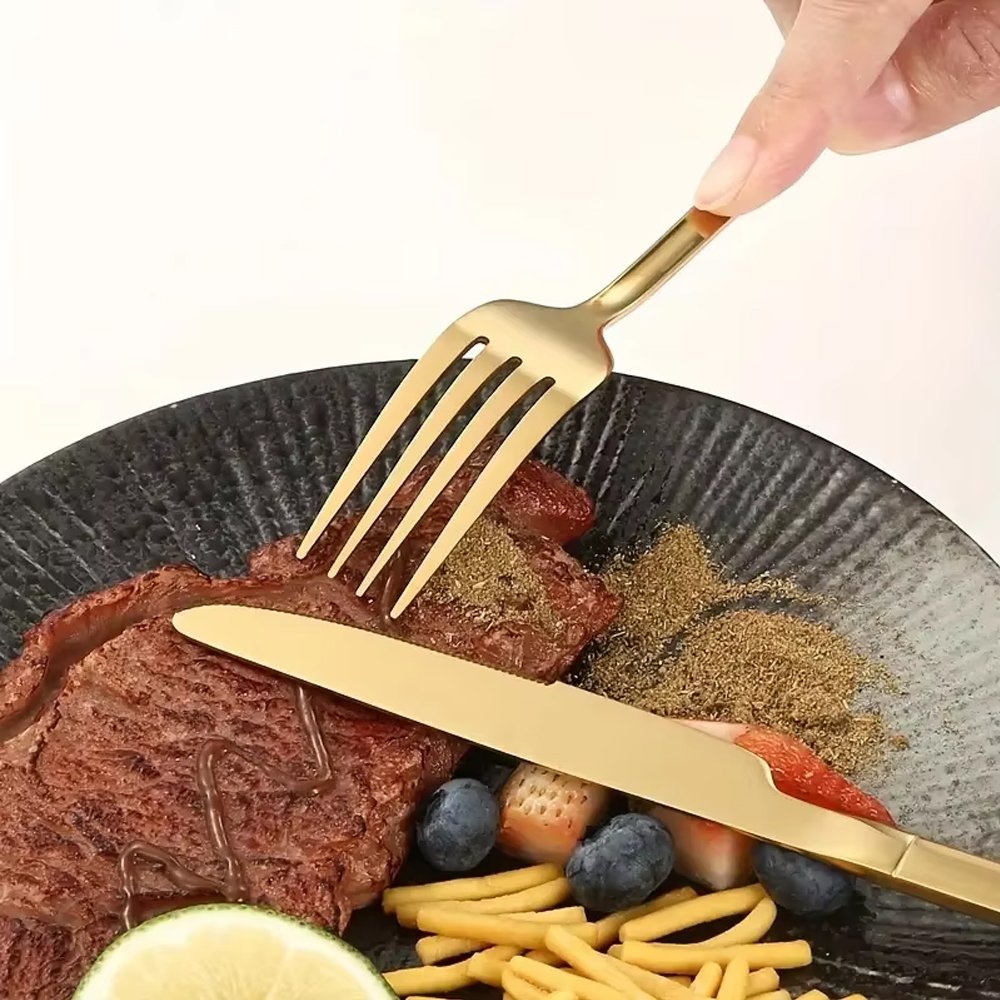 6/24/30PCS Gold Tableware Sets - Gold Plated Cutlery のレビューと価格