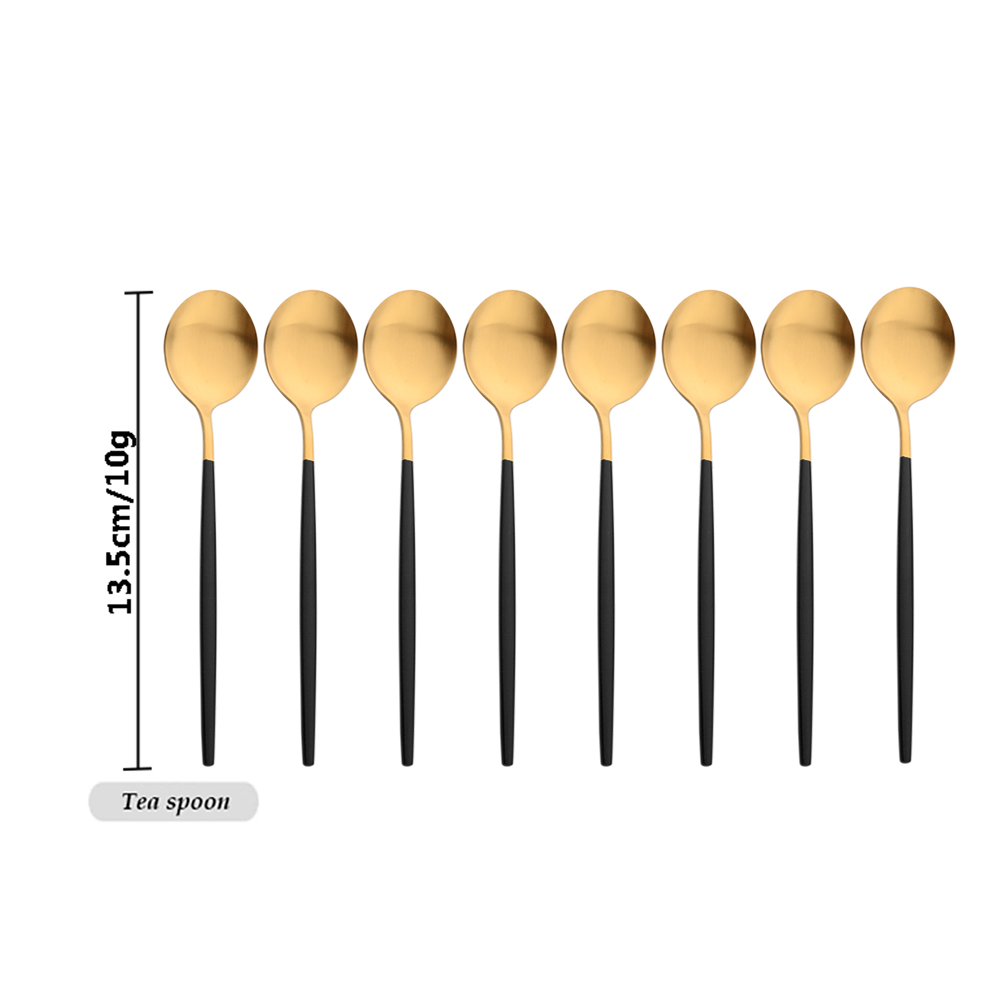Drmfiy Black Handle Gold Coffe - Gold Plated Cutlery のレビューと価格