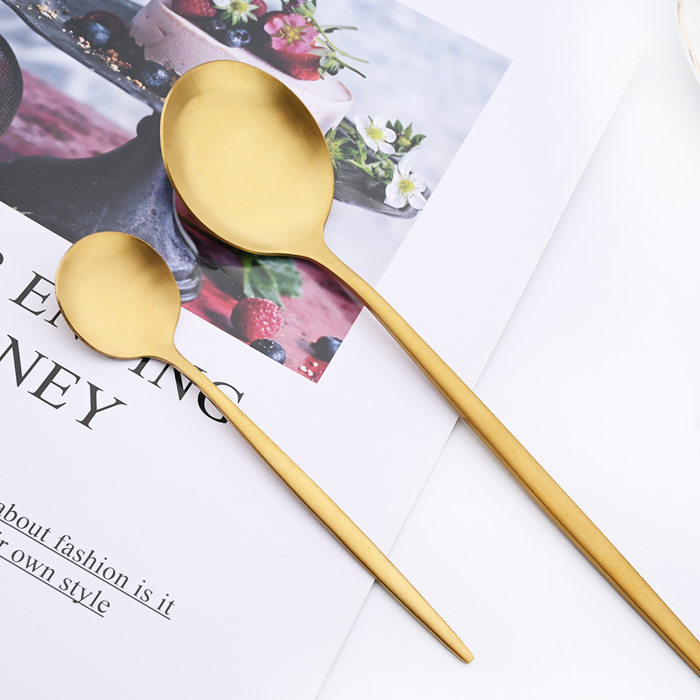 Drmfiy Black Handle Gold Coffe - Gold Plated Cutlery のレビューと価格