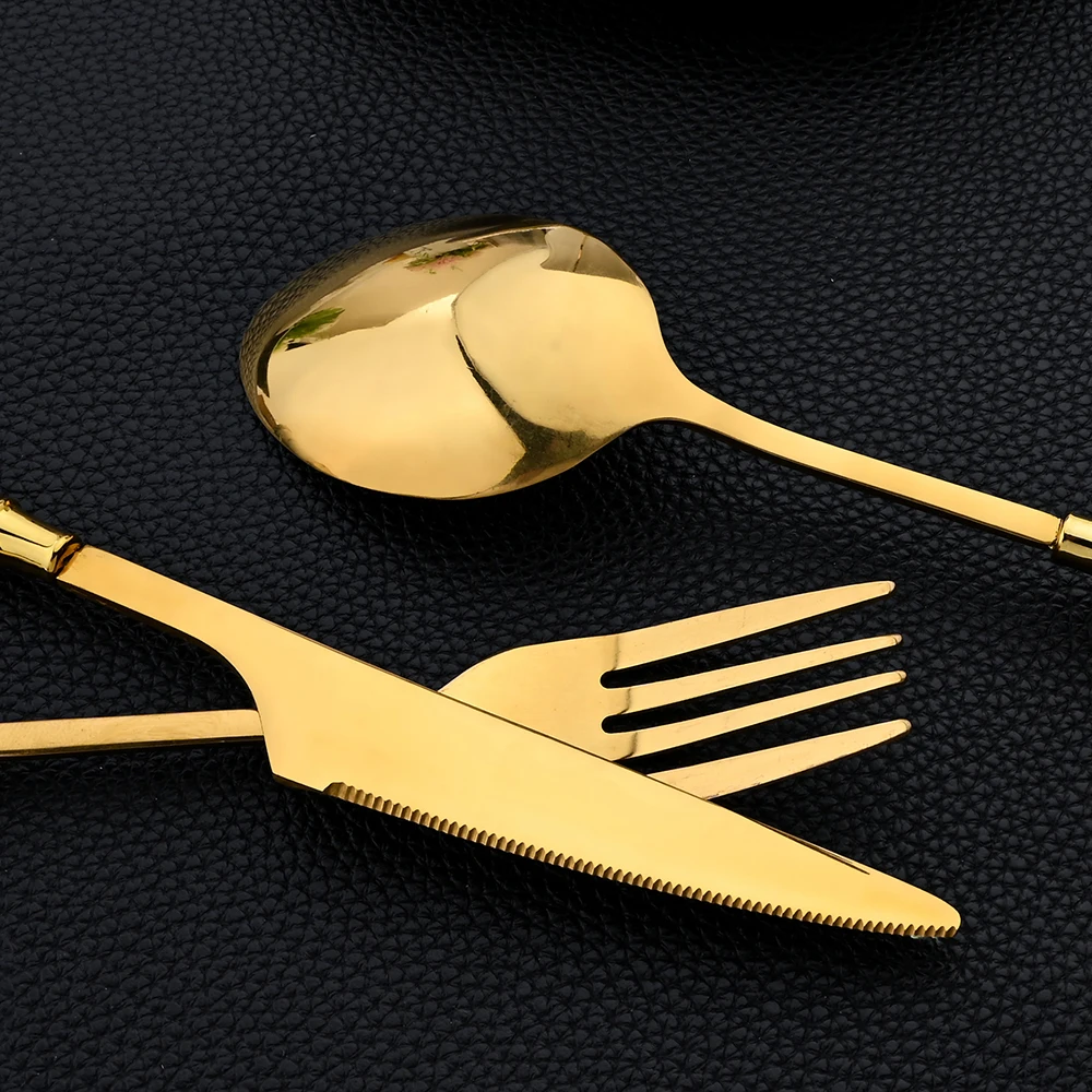 16Pcs Tableware Set Cutlery Se - Gold Plated Cutlery のレビューと価格