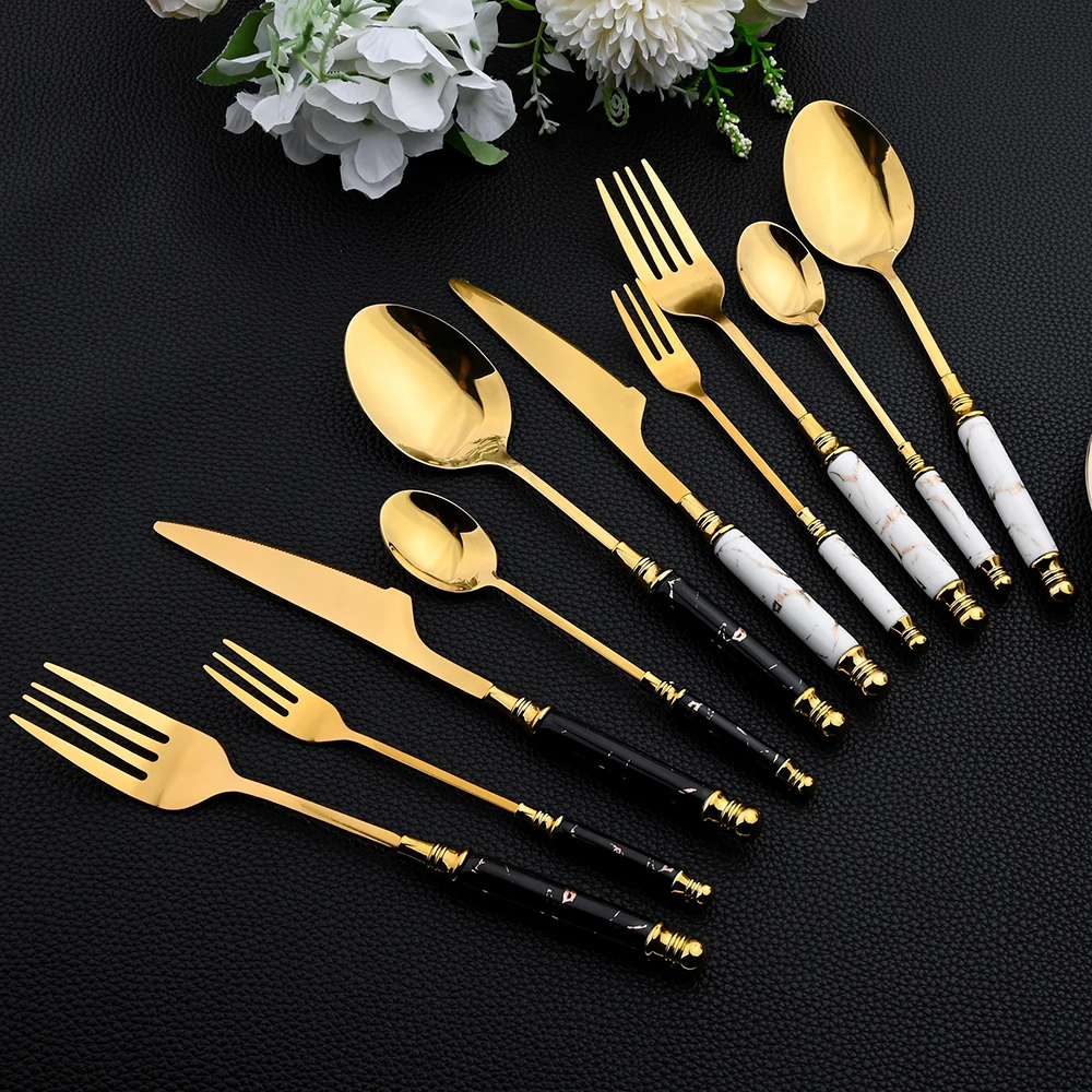 16Pcs Tableware Set Cutlery Se - Gold Plated Cutlery のレビューと価格