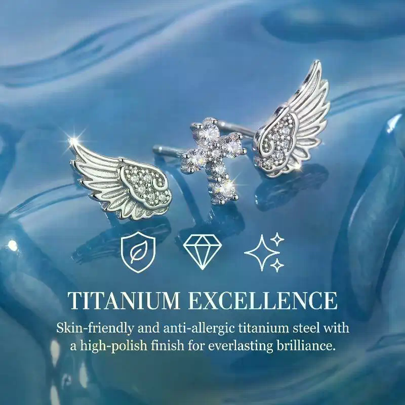 Angel Wings Cross Earrings Lux - Luxury Lifestyle Jewelry のレビューと価格