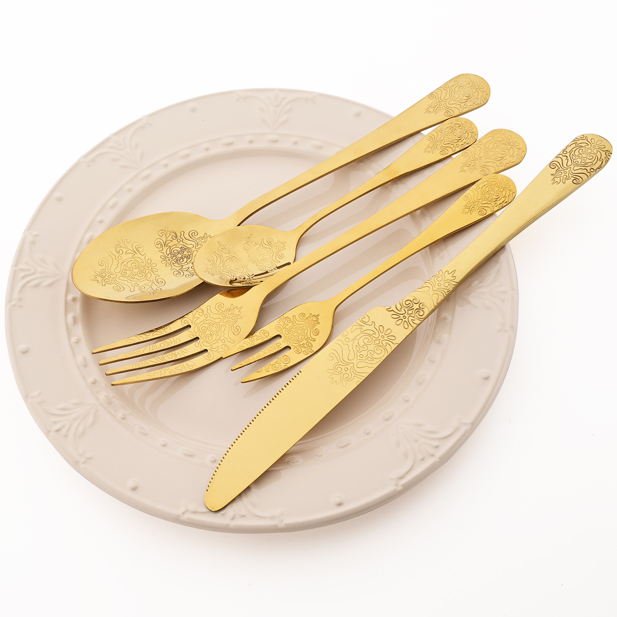 12pcs Gold Cutlery Set Mirror  - Gold Plated Cutlery のレビューと価格