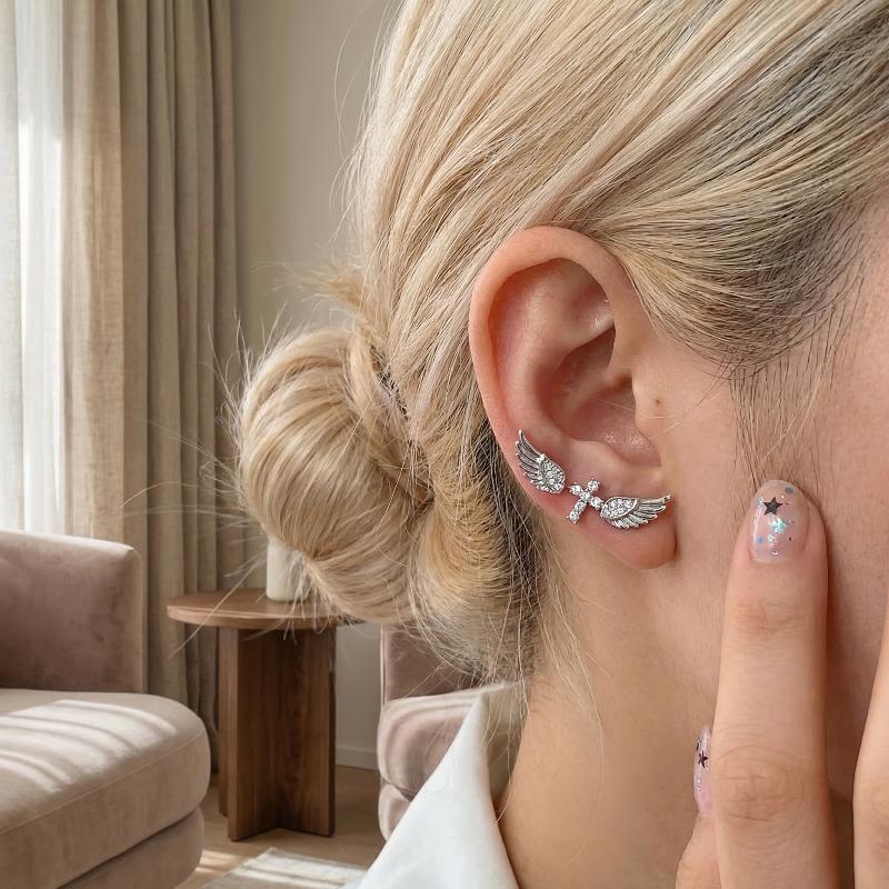 Angel Wings Cross Earrings Lux - Luxury Lifestyle Jewelry のレビューと価格