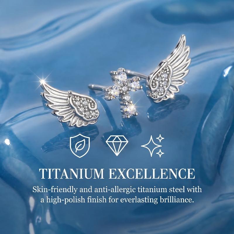 Angel Wings Cross Earrings Lux - Luxury Lifestyle Jewelry のレビューと価格
