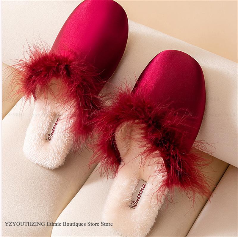 Luxury Feather Satin Fluffy Sl - Luxury Lifestyle Shoes のレビューと価格
