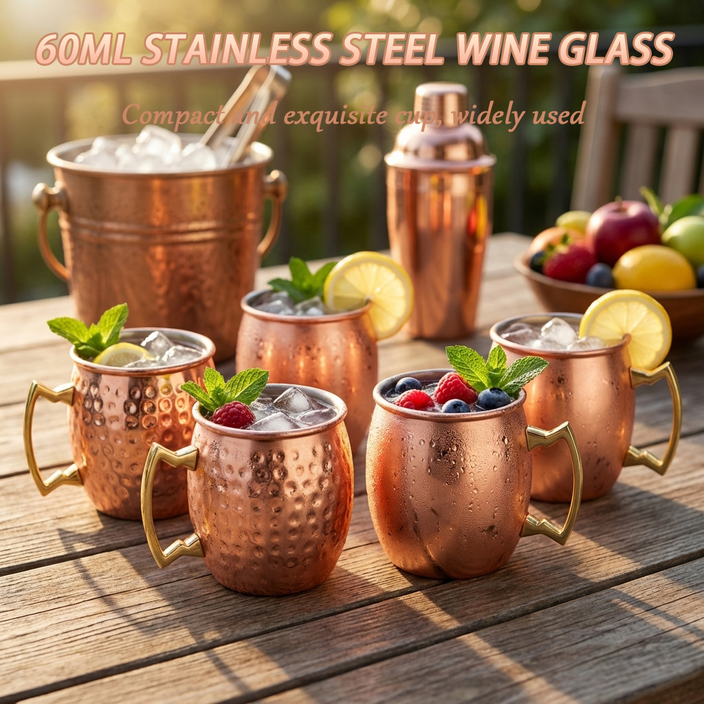 4Pcs 6Pcs 60ml Stainless Steel - Copper Cocktail Mug のレビューと価格