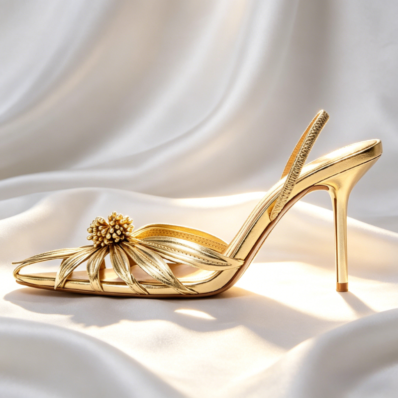 Luxury Gold Floral Detail Slin - Luxury Lifestyle Shoes のレビューと価格