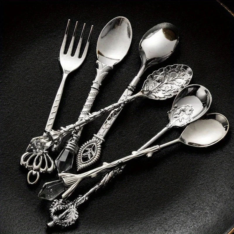 6pcs Vintage Spoons Fork Royal - Gold Plated Cutlery のレビューと価格