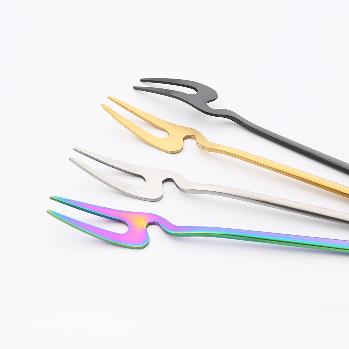 6Pcs Gold Fork Set Tea Cake Sn - Gold Plated Cutlery のレビューと価格