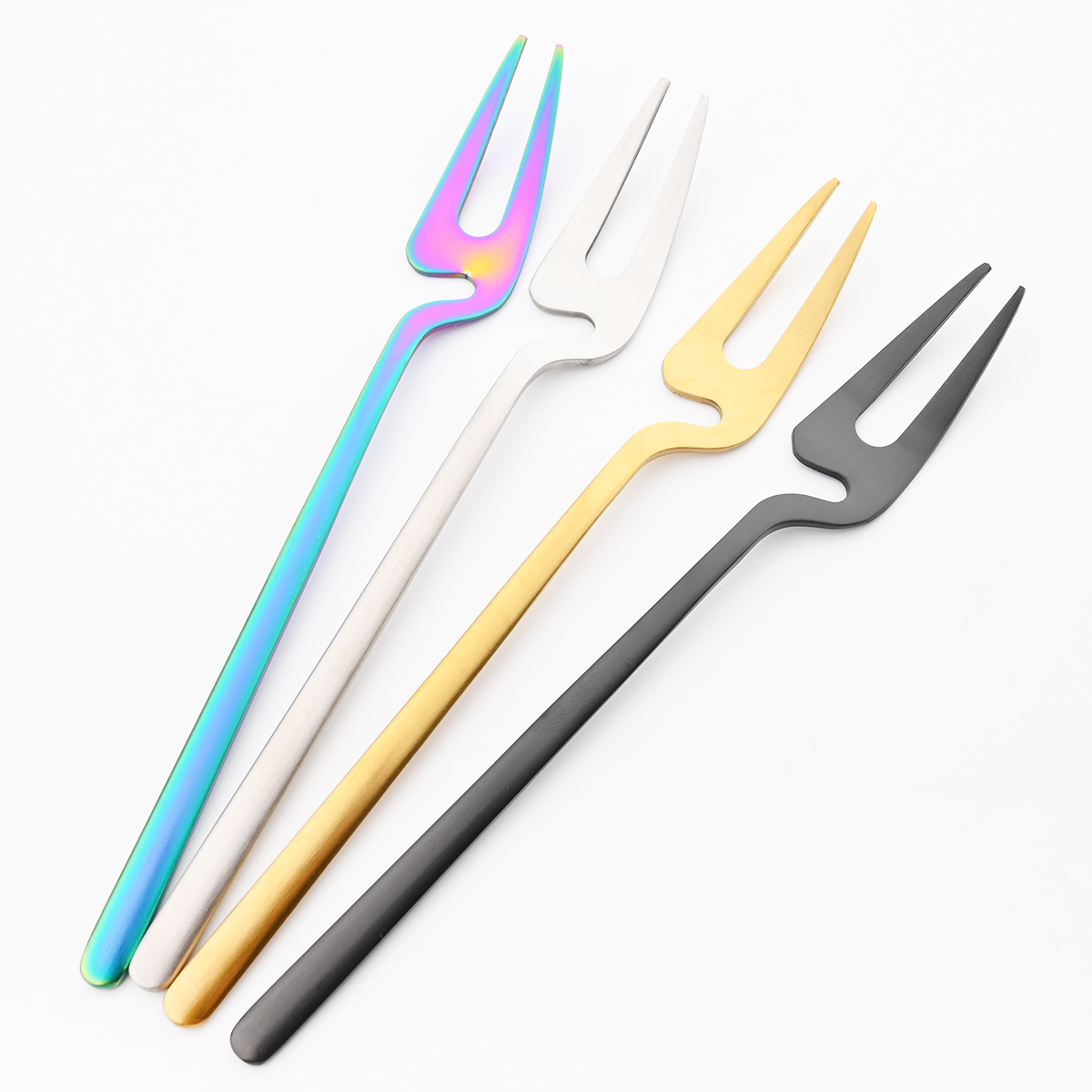6Pcs Gold Fork Set Tea Cake Sn - Gold Plated Cutlery のレビューと価格