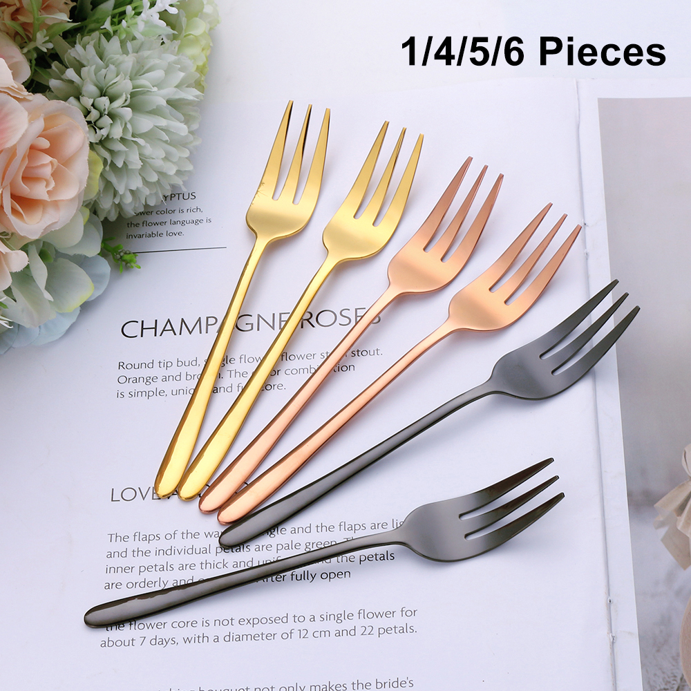 1/4/5/6Pcs Tea Forks Fruit For - Gold Plated Cutlery のレビューと価格