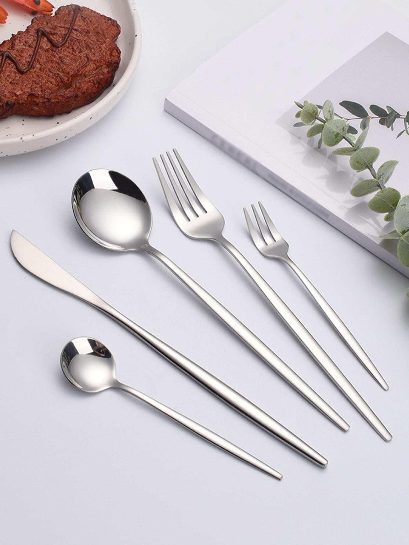 30pc Stainless steel cutlery s - Gold Plated Cutlery のレビューと価格